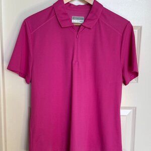 Fuchsia PGA Tour AirFlux Quarter-zip Polo Shirt - Size XL